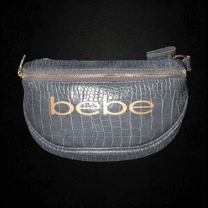 Bebe Gray Crocodile-Embossed Women's Crossbody Bag